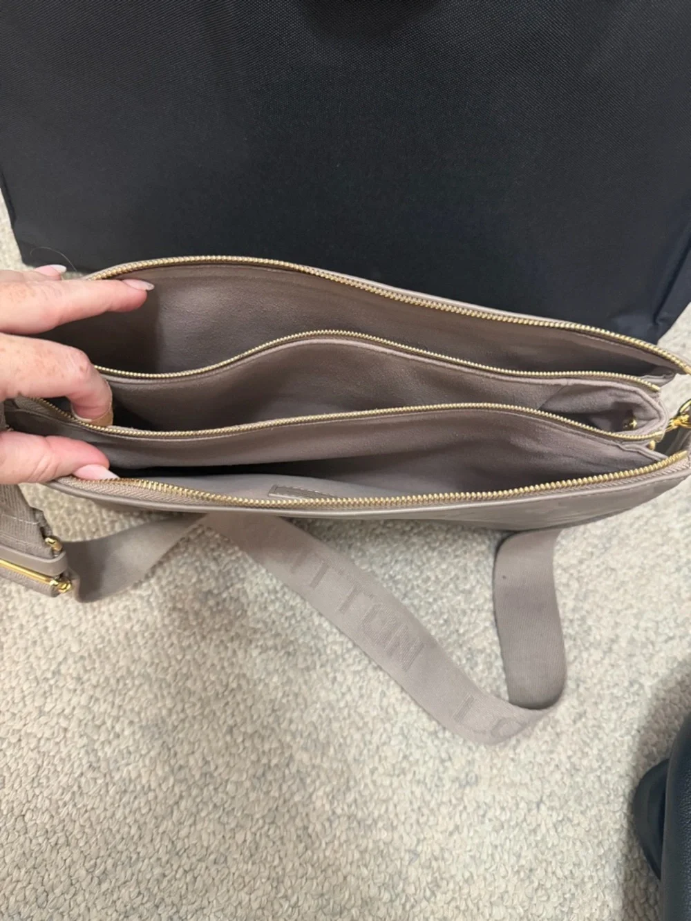 Louis Vuitton Embossed Monogram Crossbody Bag in Taupe Beige - Picture 2 of 4